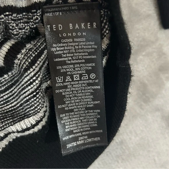 Ted Baker cashmere wool blend striped crew neck sweater - Picture 5 of 13